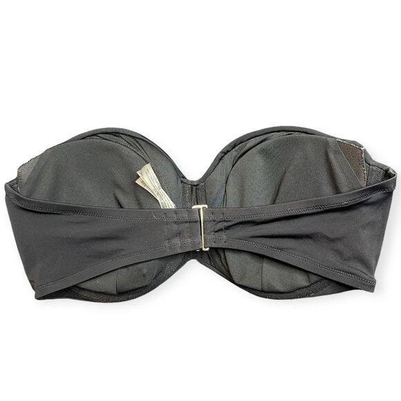 VICTORIA’S SECRET Women’s Black Twist Front Knockout Strapless Bikini Top Size 3 - Picture 3 of 7